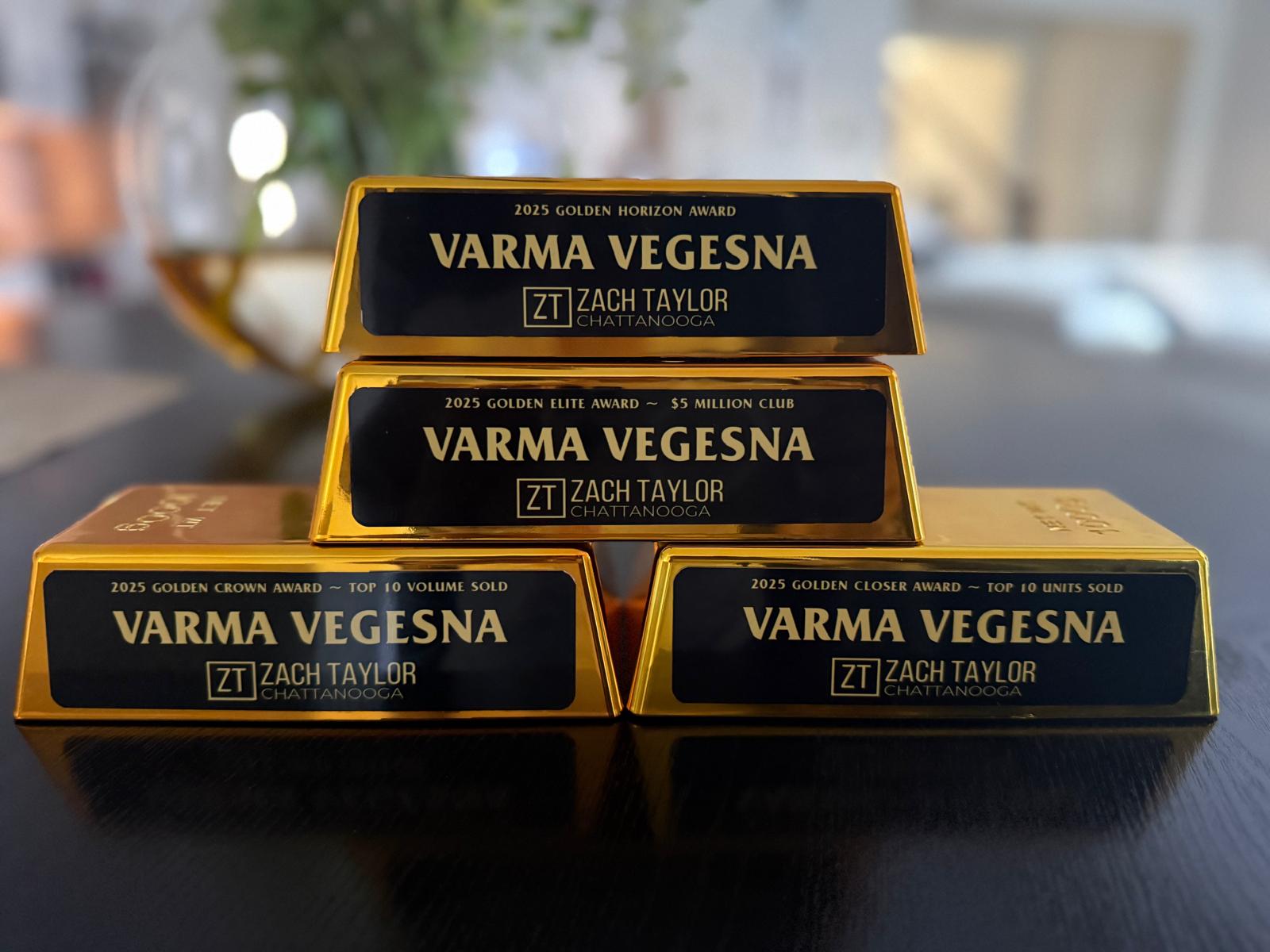 Varma Vegesna's 2025 Gold Bar Awards from Zach Taylor Chattanooga